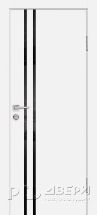 Межкомнатная дверь P-11 ПО молдинг кромка ABS с 2-х ст. (Белый/Черный лакобель)