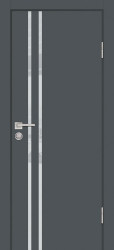 Межкомнатная дверь P-11 ПО молдинг кромка ABS с 2-х ст. (Графит/Лунный лакобель)