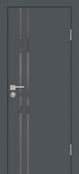 Межкомнатная дверь P-11 ПО молдинг кромка ABS с 2-х ст. (Графит/Серый лакобель)