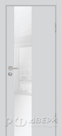Межкомнатная дверь P-6 ПО кромка ABS с 2-х сторон (Агат/Лакобель белоснежный)