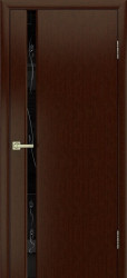 Межкомнатная дверь Модерн-1 ПО (Венге/Чёрный триплекс)