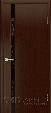 Межкомнатная дверь Модерн-1 ПО (Венге/Чёрный триплекс)