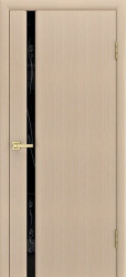Межкомнатная дверь Модерн-1 ПО (Дуб белёный/Черный триплекс)