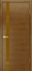 Межкомнатная дверь Гранд-1 ПО (Дуб Виски/Коричневый лакобель)
