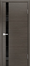 Межкомнатная дверь Гранд-1 ПО (Дуб серый/Черный лакобель)