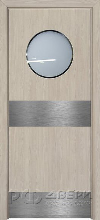 Межкомнатная дверь с иллюминатором ДПО (Rubra elm/Отб. пластина)