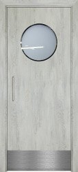 Межкомнатная дверь с иллюминатором ДПО (Лофт/Отб. пластина)