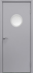 Межкомнатная дверь с иллюминатором Aquadoor ПО (Серый)