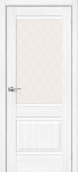 Межкомнатная дверь Прима-3 ПО (Snow Melinga/White Сrystal)