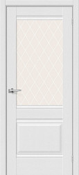 Межкомнатная дверь Прима-3 ПО (Virgin/White Сrystal)