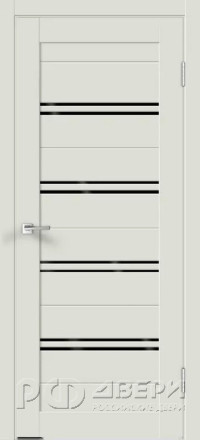 Межкомнатная дверь Xline 4 ПО (Светло-серый/Лакобель чёрное)