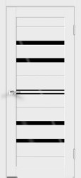 Межкомнатная дверь Xline 6 ПО (Белый/Лакобель чёрное)