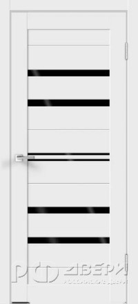 Межкомнатная дверь Xline 6 ПО (Белый/Лакобель чёрное)