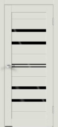 Межкомнатная дверь Xline 6 ПО (Светло-серый/Лакобель чёрное)