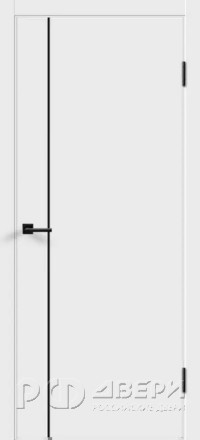 Межкомнатная дверь с молдингом Flat M1 ПГ (Белый)