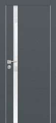 Межкомнатная дверь PX-8 AL кромка с 4-х ст. (Графит/Белоснежный лакобель)