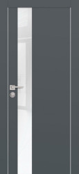 Межкомнатная дверь PX-10 AL кромка с 4-х ст. (Графит/Белоснежный лакобель)