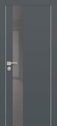 Межкомнатная дверь PX-10 AL кромка с 4-х ст. (Графит/Серый лакобель)