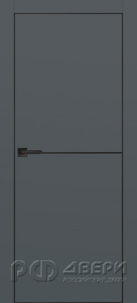 Межкомнатная дверь PX-19 ПГ молдинг черная кромка с 4-х ст. (Графит)