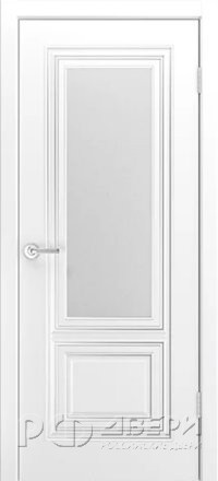Межкомнатная дверь Фави В0 ПО (Белая эмаль/Патина серебро)
