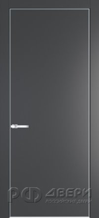Межкомнатная дверь 1PA ПГ с серебряной кромкой (Графит)