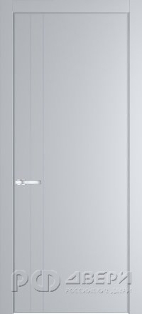 Межкомнатная дверь 12PA ПГ с серебряной кромкой (Лайт грей/Алюминиевый молдинг)