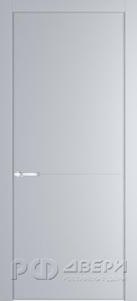 Межкомнатная дверь 16PA ПГ с серебряной кромкой (Лайт грей/Алюминиевый молдинг)