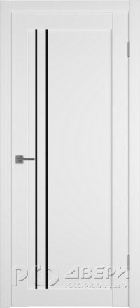 Межкомнатная дверь Emalex 33 ПО (Ice/Black gloss)