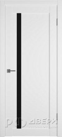 Межкомнатная дверь Emalex 34 ПО (Ice/Black gloss)