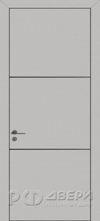 Межкомнатная дверь К11 ПГ черная кромка (Серый)