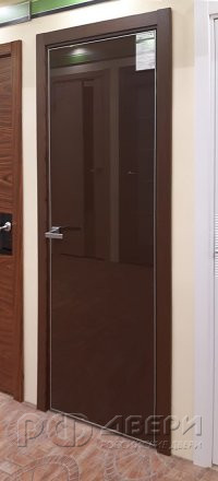 Скрытая межкомнатная дверь Арт кромка AL (Стекло по RAL 7040)