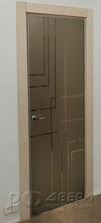 Скрытая межкомнатная дверь Арт 13 кромка AL (Стекло по RAL 8028)