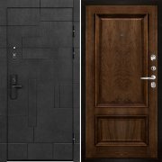 Входная металлическая дверь Флагман Доминион Барселона (Бетон черный/Дуб Brandy)