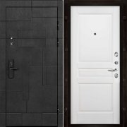 Входная металлическая дверь Флагман Доминион Гармония (Бетон черный/Эмаль белая)