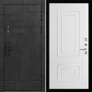 Входная металлическая дверь Флагман Доминион 62002 (Бетон черный/Белая Серена)