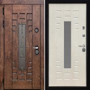 Входная металлическая дверь Викинг (Лиственница мореная/Зеркало белый ясень)