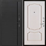 Входная металлическая дверь Президент Стайл Премьера (Чёрная Мягкая Шагрень/Белая патина)