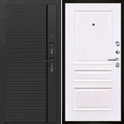 Входная металлическая дверь Президент Стайл Милан (Чёрная Мягкая Шагрень/Ясень жемчуг)