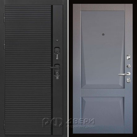 Входная металлическая дверь Президент Стайл Perfecto (Чёрная Мягкая Шагрень/Серый бархат)