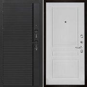 Входная металлическая дверь Президент Стайл Турин (Чёрная Мягкая Шагрень/Эмаль белая)
