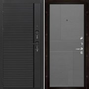 Входная металлическая дверь Президент Стайл Fusion (Чёрная Мягкая Шагрень/Grigio (Ral 7015))