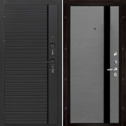Входная металлическая дверь Президент Стайл Uno (Чёрная Мягкая Шагрень/Grigio (Ral 7015))