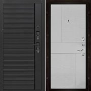 Входная металлическая дверь Президент Стайл Fusion (Чёрная Мягкая Шагрень/Chiaro Patina Argento (Ral 9003))