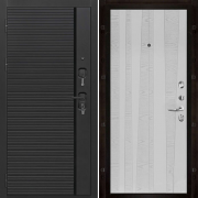 Входная металлическая дверь Президент Стайл Trend (Чёрная Мягкая Шагрень/Chiaro Patina Argento (Ral 9003))