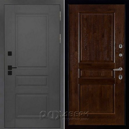 Входная металлическая дверь Сенатор ПЛЮС SOLID Виктория (Cерый нубук soft/Античный орех)