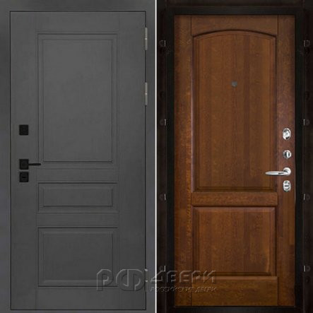 Входная металлическая дверь Сенатор ПЛЮС SOLID Фоборг (Cерый нубук soft/Античный орех)