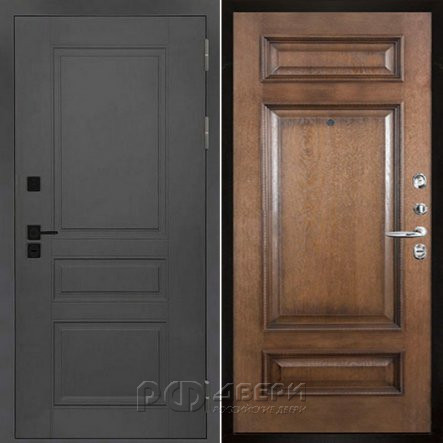 Входная металлическая дверь Сенатор ПЛЮС SOLID Рим багет (Cерый нубук soft/Коньяк)