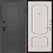 Входная металлическая дверь Сенатор ПЛЮС SOLID Барселона (Cерый нубук soft/Белая патина)