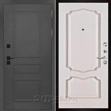 Входная металлическая дверь Сенатор ПЛЮС SOLID Барселона (Cерый нубук soft/Белая патина)
