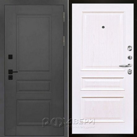 Входная металлическая дверь Сенатор ПЛЮС SOLID Милан (Cерый нубук soft/Ясень жемчуг)